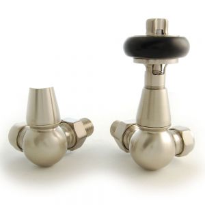 Paladin Belgravia Brushed Nickel Corner Thermostatic Radiator Valves