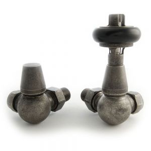 Paladin Belgravia Old English Pewter Corner Thermostatic Radiator Valves