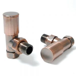 Paladin Chelsea Antique Copper Angled Manual Radiator Valves