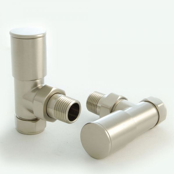 Paladin Chelsea Brushed Nickel Angled Manual Radiator Valves