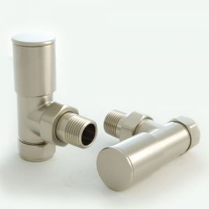 Paladin Chelsea Brushed Nickel Angled Manual Radiator Valves