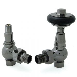 Paladin Highgrove Black Nickel Angled Thermostatic Radiator Valves