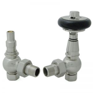 Paladin Highgrove Brushed Nickel Angled Thermostatic Radiator Valves