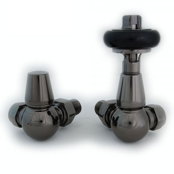 Paladin Kingsbury Black Nickel Corner Manual Radiator Valves