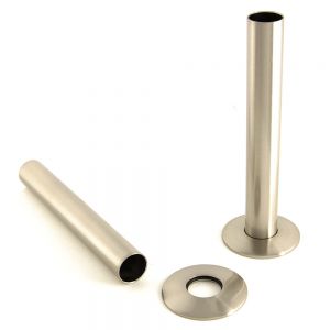 Paladin Brushed Nickel Pipe Covers with Sleeves and Bezels 130mm