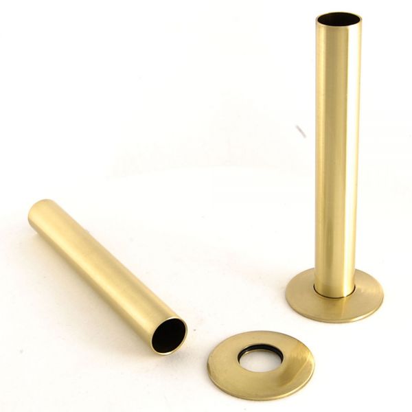 Paladin Polished Brass Pipe Covers with Sleeves and Bezels 130mm