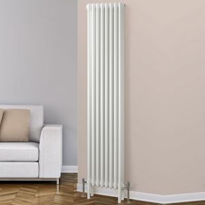 Rads 2 Rails Fitzrovia White 2 Column Radiator 1800 x 300mm