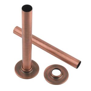 Rads 2 Rails Antique Copper Pipe Covers with Sleeves and Bezels 160mm