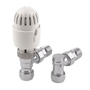 Rads 2 Rails Sterling Chrome Angled Thermostatic Radiator Valves