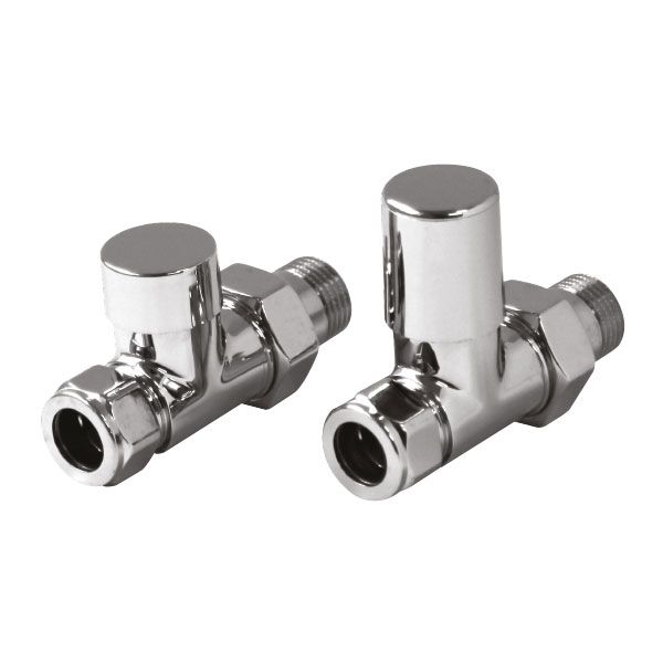 Rads 2 Rails Studio Chrome Straight Manual Radiator Valves