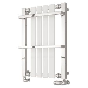 Reina Ashen White and Chrome Traditional Designer Towel Rail 700 x 490mm