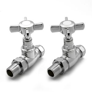 Reina Bronte Traditional Chrome Straight Manual Radiator Valves