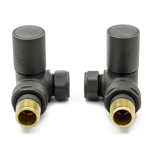 Reina Crova Anthracite Corner Manual Radiator Valves