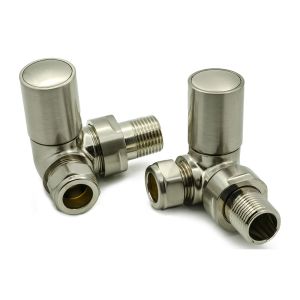 Reina Crova Brushed Chrome Corner Manual Radiator Valves