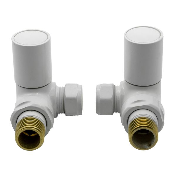 Reina Crova White Corner Manual Radiator Valves