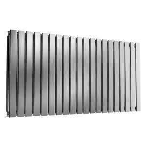 Reina Flox Brushed Stainless Steel Double Designer Radiator 600 x 1180mm