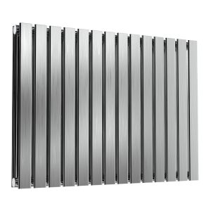 Reina Flox Brushed Stainless Steel Double Designer Radiator 600 x 826mm