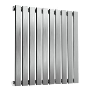 Reina Flox Brushed Stainless Steel Single Designer Radiator 600 x 590mm