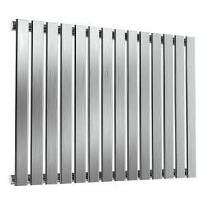 Reina Flox Brushed Stainless Steel Single Designer Radiator 600 x 826mm