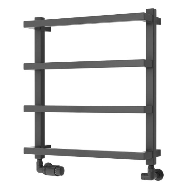 Reina Glora Anthracite Designer Towel Rail 555 x 500mm