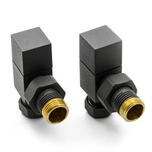 Reina Loge Anthracite Angled Manual Radiator Valves