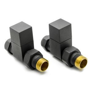 Reina Loge Anthracite Straight Manual Radiator Valves