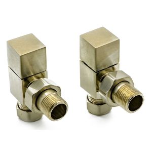 Reina Loge Brushed Chrome Angled Manual Radiator Valves