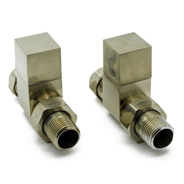 Reina Loge Brushed Chrome Straight Manual Radiator Valves