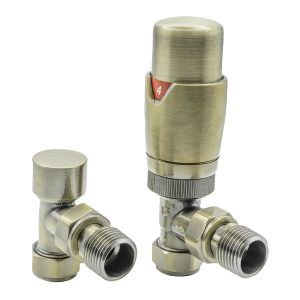 Reina Modal Bronze Angled Thermostatic Radiator Valves