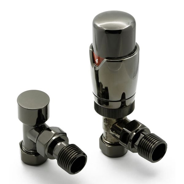 Reina Modal Oiled Bronze Angled Thermostatic Radiator Valves