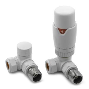 Reina Modal White Corner Thermostatic Radiator Valves