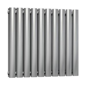 Reina Nerox Brushed Stainless Steel Double Designer Radiator 600 x 590mm