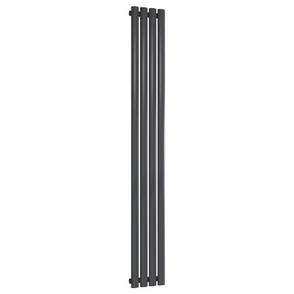 Reina Neva Anthracite Single Panel Designer Radiator 1800 x 236mm