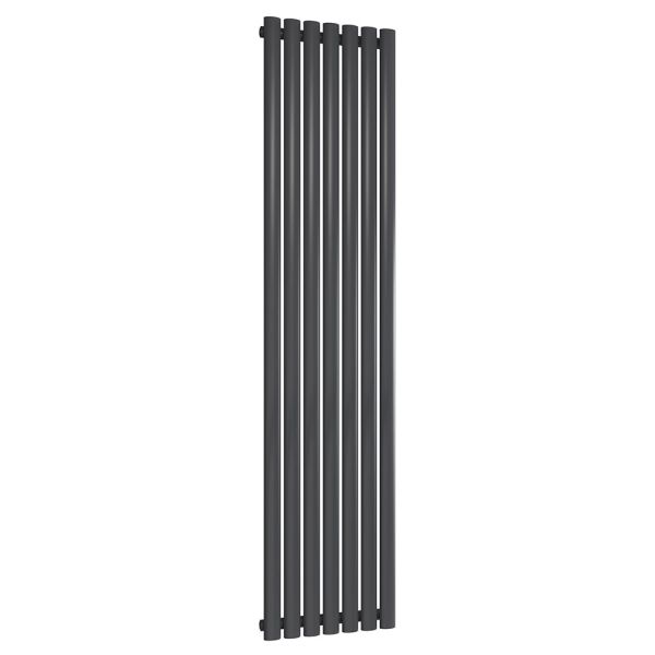 Reina Neval Anthracite Single Panel Designer Radiator 1800 x 404mm