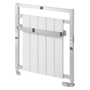 Reina Newbury White and Chrome Designer Towel Rail 705 x 675mm