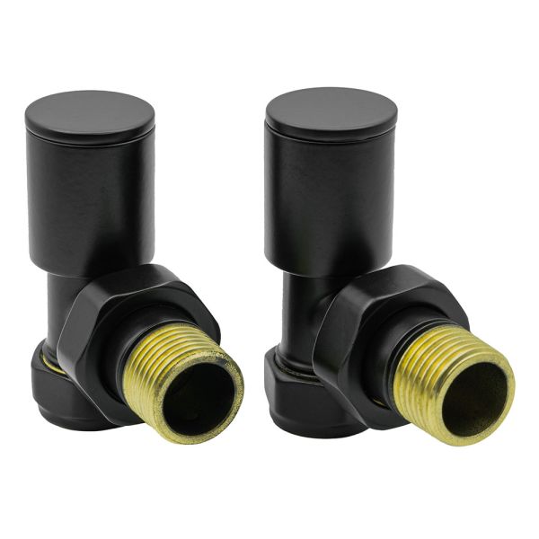 Reina Portland Black Angled Manual Radiator Valves