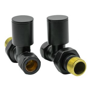 Reina Portland Black Straight Manual Radiator Valves