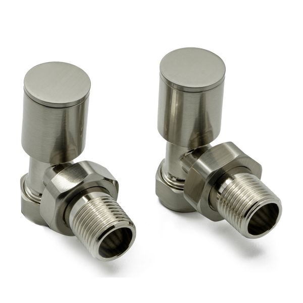 Reina Portland Brushed Chrome Angled Manual Radiator Valves