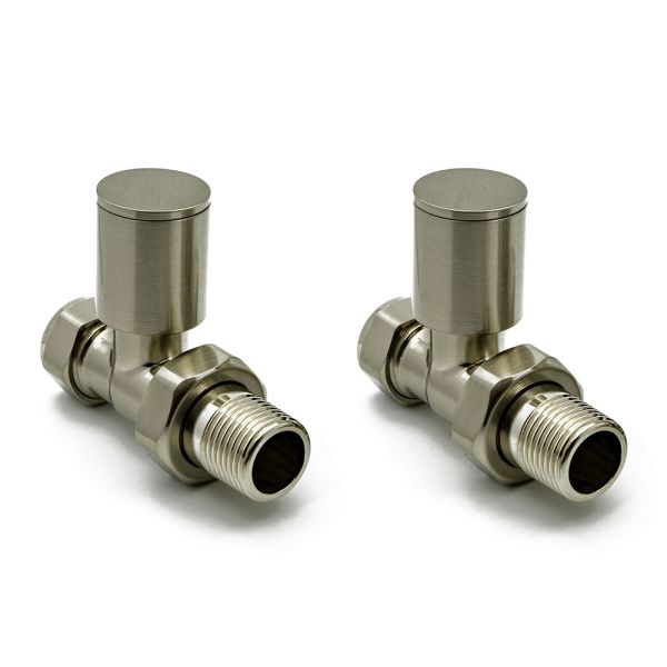 Reina Portland Brushed Chrome Straight Manual Radiator Valves