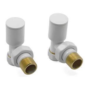 Reina Portland White Angled Manual Radiator Valves