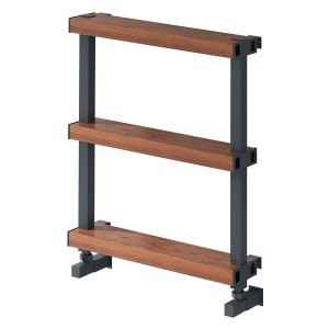 Reina Ronchi Anthracite Designer Towel Rail with Wood Effect Bars 565 x 500mm