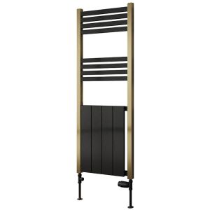 Reina York Gold and Black Designer Towel Rail 1200 x 485mm