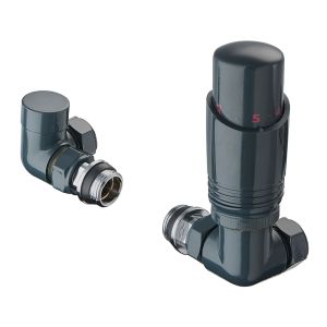 Terma Cylindrical 3 Axis Anthracite Corner Thermostatic Radiator Valves