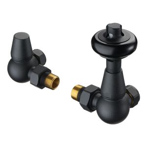 Terma Traditional 3 Axis Matt Black Corner Thermostatic Radiator Valves