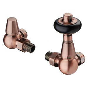 Terma Traditional 3 Axis Antique Copper Corner Thermostatic Radiator Valves