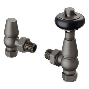 Terma Traditional Pewter Angled Thermostatic Radiator Valves