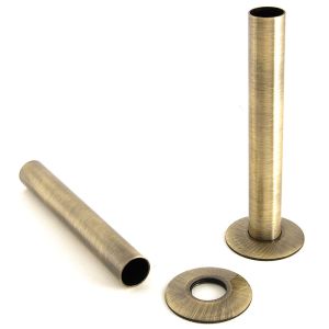 Terma Antique Brass Pipe Covers with Sleeves and Bezels 130mm