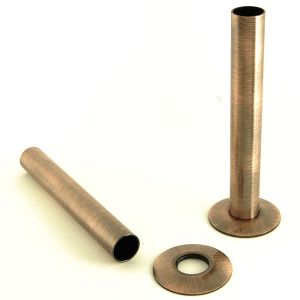 Terma Antique Copper Pipe Covers with Sleeves and Bezels 130mm