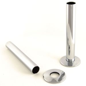 Terma Chrome Pipe Covers with Sleeves and Bezels 130mm