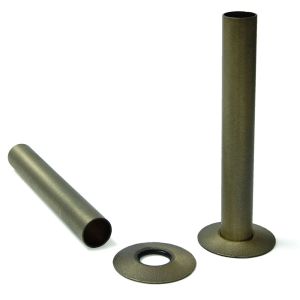 Terma Old English Brass Pipe Covers with Sleeves and Bezels 130mm